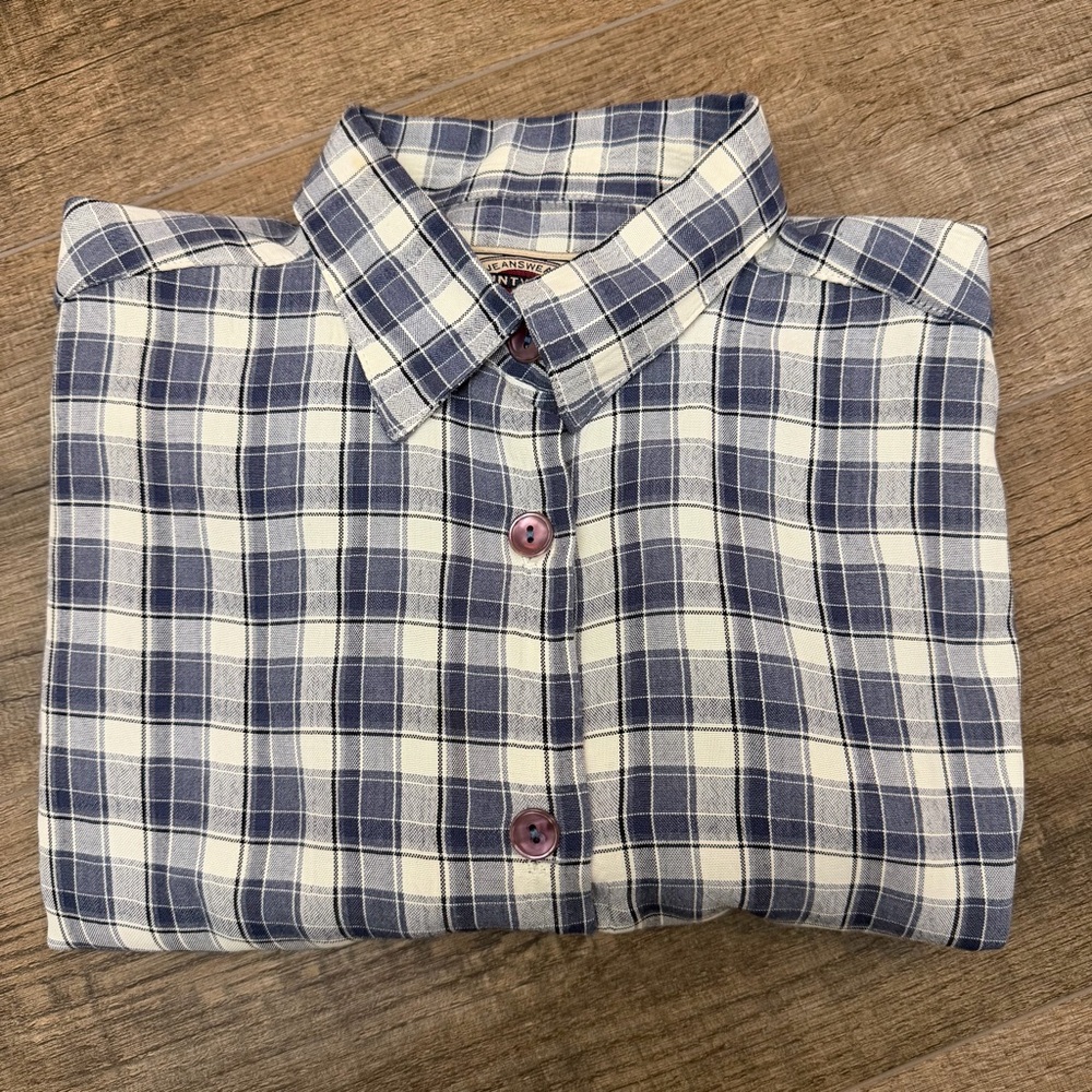 Vintage Plaid Button Up Shirt Women's M Western Casual 90s Relaxed Fit USA‎ Made